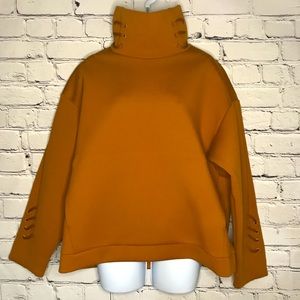 Nike Neoprene Burnt Orange High Neck Long Sleeve Top Sz Small